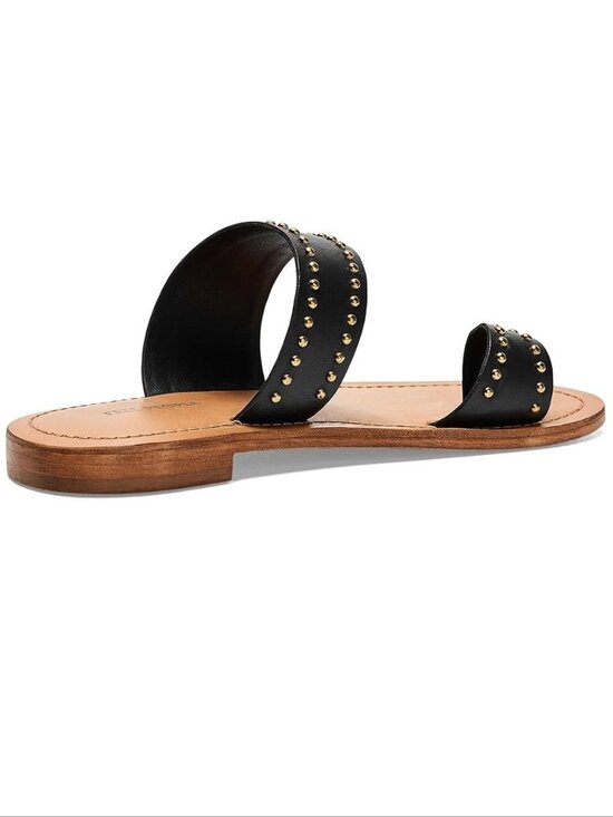 FREE PEOPLE Amelie Flat Toe Ring Sandals Size 7 Black Studded Leather NEW